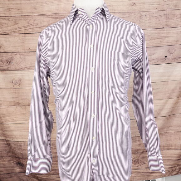 STAFFORD SIGNATURE THE EXECUTIVE SHIRT STRIPED DRESS SHIRT MENS 16 34-35 - Picture 3 of 7